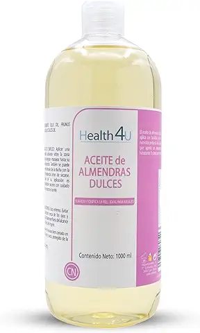 H4U Aceite de Almendras 100% Puro de un Litro - Natural y Prensado en Frío - Hidrata y Cuida Piel, Uñas y Cabello, con Vitamina E - Aceite Esencial Masajes 1000ml  