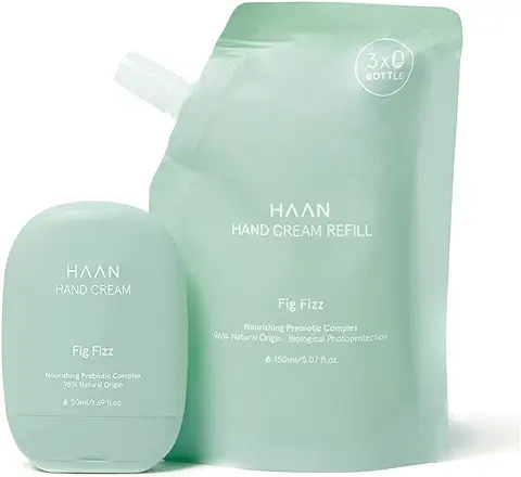 HAAN Crema Hidratante de Manos 50ml + Refill 150 ml - Recargable - Fragancias únicas - 96% Ingredientes Naturales  