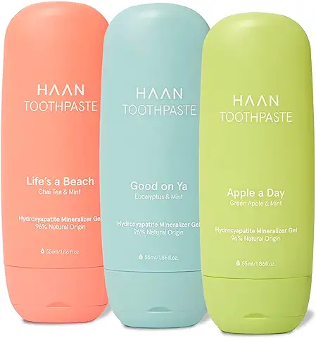 HAAN - Pack de 3 Pastas de Dientes - Sabores Frescos 3x55ml - Producto Vegano, Cruelty Free e Ingredientes Naturales  