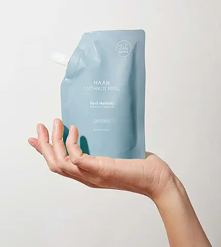 HAAN - Pasta de Dientes Blanqueante con Flúor e Ingredientes Naturales Hyvä Meininki 150ml - Rellenable y Vegana  