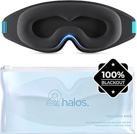 Halo Mask Antifaz para Dormir – Mujer y Hombre Modelo 2022 – Vendaje de Ojos Sin Presión – Con Bolsa de Almacenamiento - Viajes, Yoga  