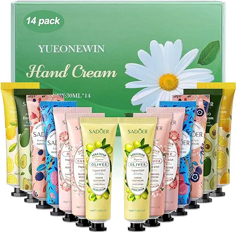 Handcreme Paquete de 14 Cremas de Manos, Crema Hidratante Para Manos Secas y Agrietadas, Crema Hidratante Para Manos, Pies, Día y Noche, set de Regalo de Crema Corporal (420 ml)  