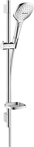 Hansgrohe 26622000 Raindance Select E 120 set de Ducha, 3 Tipos de Chorro, Ahorro de Agua, Cromo  
