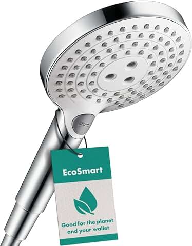 Hansgrohe Raindance Select S Ducha de mano 120 3 Tipos de Chorro Ahorro de agua 9 L/min, Blanco/cromo, 26531400  