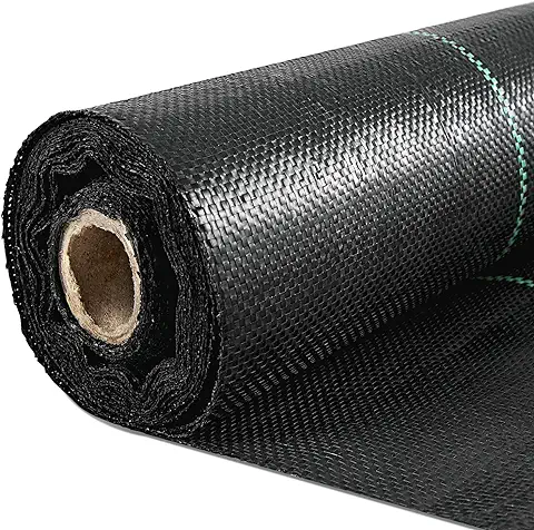 Happybuy Barrera del Bloque de Malezas 91.4 x 1.83 M Barrera de Malezas Tejidas de PP Tejido de Barrera de Malezas Bloque de Malezas de Plástico Tela de Control de Malezas de Cobertura de Tierra  