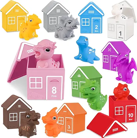 HappyKidsClub Juguetes para Apilar y Encajar Dinosaurios, Montessori Juguetes Bebes 6-24 Meses, Regalo para Bebe Niños y Niñas  