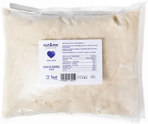 Harina de Almendras 2 KG Nut&me | 100% Almendra | Extrafina | Sin Gluten | Keto | Repostería | Sin Azúcar| Sin Conservantes ni Aditivos | Alto en Proteínas |  
