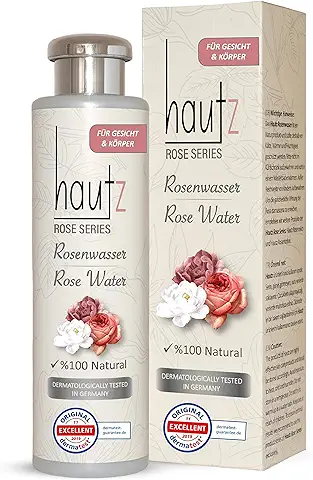 HAUTz Rosenwasser 100% Natural - Vegano, Orgánico - Tónico Facial de Limpieza y Cuidado, 400 ml  