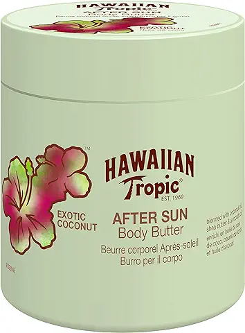 Hawaiian Tropic After Sun Body Butter - Manteca Corporal con Sabor de Aroma a Coco, Fórmula Hipoalergénica de Hidratación Intensa - Formato: 250 ml  