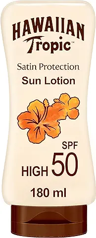 HAWAIIAN Tropic Satin Protection Ultra Radiance - Loción Solar de Protección Alta, Índice Spf 50+, Protege y Suaviza la Piel, Fragancia Frutas Tropicales, Crema, 180 Mililitros  