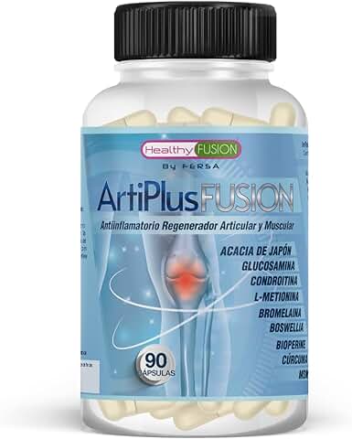 Healthy Fusion Tratamiento para Articulaciones, Músculos y Huesos | Antiinflamatorio y Analgésico | Cúrcuma con Condroitina, Glucosamina y Bioperina | 90 Caps  