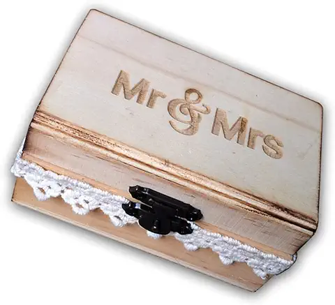 Hecho de Materiales Naturales Puros: Nuestra caja de Anillos Está Hecha de Madera Natural pura Sostenible, con una Textura Natural y Hermosa, Segura, Respetuosa con el Medio Ambiente y muy Duradera.  