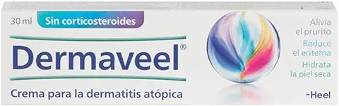 Heel - Dermaveel Crema para la Dermatitis Atópica, con Ectoína, Extracto de Corteza de Avellano y Crema Lamelar, Alivia el Picor, Reduce la Inflamación e Hidrata - 30 ml  