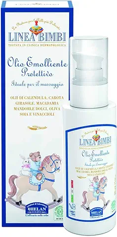 Helan, Linea Bimbi Bio, Aceite Corporal Hidratante Bebé, Enriquecido con Aceites de Almendras Dulces, sin Siliconas ni Parabenos - Aceite Corporal Bebés para Masajes, con Aceites Vegetales - 100 ml  