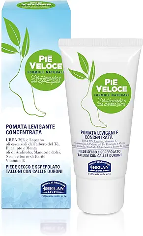Helan, Piè Veloce, Crema Pies Secos y Agrietados Contra Callos Pies - Crema Hidratante Fresca Natural, con Urea, Contrasta Durezas Pies - Enriquecido con Eucalipto y Menta Contra Olor Pies - 30 ml  