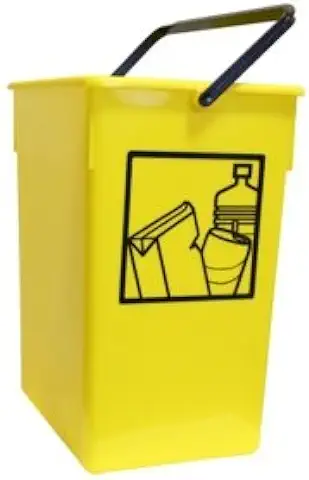 HELGUEFER-Cubo Basura Reciclar 20X28X34 C/Asa Amarillo 15l.  
