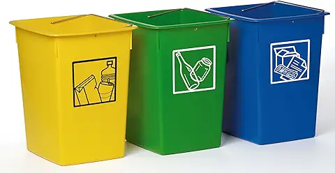 HELGUEFER-Cubo Basura Reciclar 26 Litros C/Asa -Pack 3 ud-  
