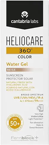 Heliocare 360° Color Water Gel SPF 50+ .- Crema Solar Facial, Fotoprotector Avanzado, Ultraligera, Hidratante, Pieles Normales y Sensibles, Resistente al Agua, Color Beige, 50ml  