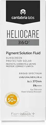Heliocare 360° Pigment Solution Fluid Spf 50+, Crema Solar Facial, Ultraligero, Previene y Corrige Manchas, Unifica el Tono de la Piel, Sin Color, 50 Mililitros  