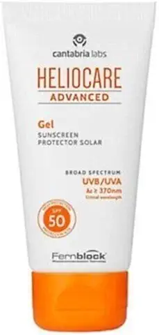 Heliocare Advanced Gel SPF 50 - Crema Solar Facial, Textura Gel, Ligera, Rápida Absorción, Antioxidante, Pieles Mixtas o Grasas, No Comedogénica, 50ml  