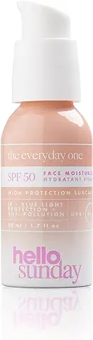 Hello Sunday | Crema Hidratante Facial Enriquecida con Ácido Hialurónico - con Factor De Protección Solar SPF 50, 50 ml  