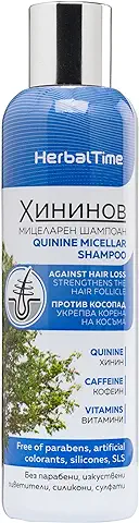 Herbal Time Champú Micelar de Quinina para el Cabello | Tratamiento Anticaída | Champú Anticaída | Champú Sin Sulfatos Ni Parabenos Ni Siliconas | 200ml  