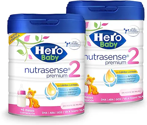 Hero Baby Leche Premium 2 -Para Niños de Hasta 12 Meses - Pack de 2 x 800 gr  