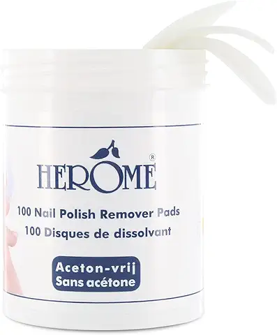 Herome - Discos QuitaEsmalte para Uñas, 100 uds | Toallitas para Quitar Esmalte, Apto para Uñas Acrílicas, sin Acetona, Aporta Brillo e Hidratación  