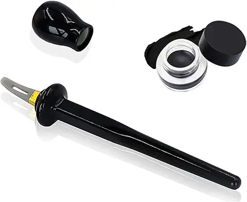 Herramienta de Dibujo de Silicona Resistente al Agua, Delineador de ojos de Silicona, Herramienta de Delineador de ojos de Silicona y Crema Impermeable Delineador de ojos Reutilizable(negro)  