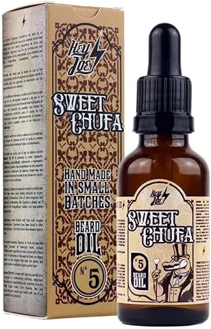 HEY JOE - Beard Oil Nº5 SWEET CHUPA 30ml | Aceite para Barba 30ml con ARGÁN, JOJOBA, MACADAMIA y CHUFA. Aroma a LIMÓN Y CANELA  