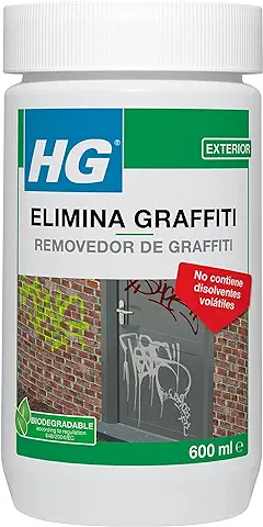 HG Aerosol Quita Grafiti en Emulsión para Todas las Superficies, Pared, Cristal o Madera – 600 ml  