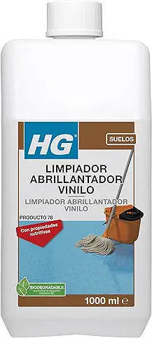 HG Limpiador Abrillantador Vinilo, Limpiador de Suelos de Vinilo y Linóleo, Líquido Detergente para Suelos de Goma y Linóleo, Producto de Limpieza HG - 1 Litro  