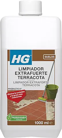 HG Limpiador Profesional para Terrracota, Limpiador Concentrado para Eliminar Manchas de Grasa, Abrillantador, Suciedad Incrustada, Para Todo Tipo de Suelos, 1 Litro (194100130)  