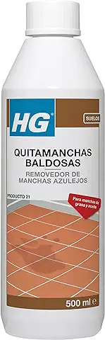 HG Quitamanchas Profesional para Suelos Porosos,Elimina la Grasa,Manchas de Aceite,Marcas de Epoxi de Baldosas de Terracota,Ladrillos,Losas,Piedra Natural,Porcelana,Hormigón y Cemento-500ml(166050130)  