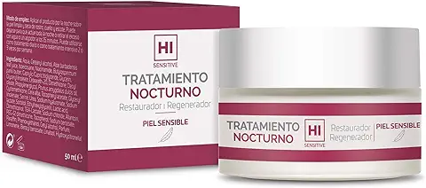 HI Sensitive | Tratamiento Nocturno | Crema Regeneradora Facial para Pieles Sensibles, Irritadas y Agredidas | Crema de Noche para Pieles Secas | Para Cara, Cuello y Escote  
