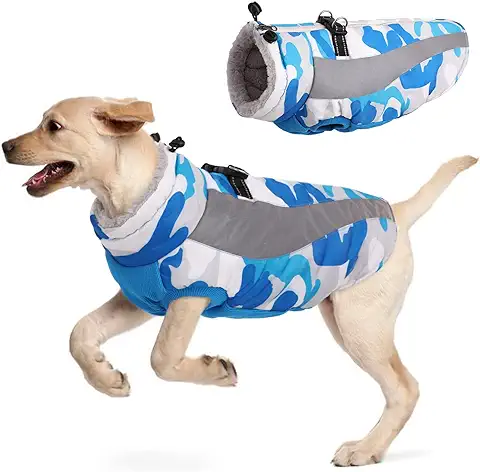 Hjyokuso Abrigo Perro, Ropa Perro, Abrigo Impermeable para Perros A Prueba De Viento, para Perros Pequeños, Medianos y Grandes, Chaqueta Perro Yorkshire, Salchicha, Chihuahua y Labrador - Azul XXL  