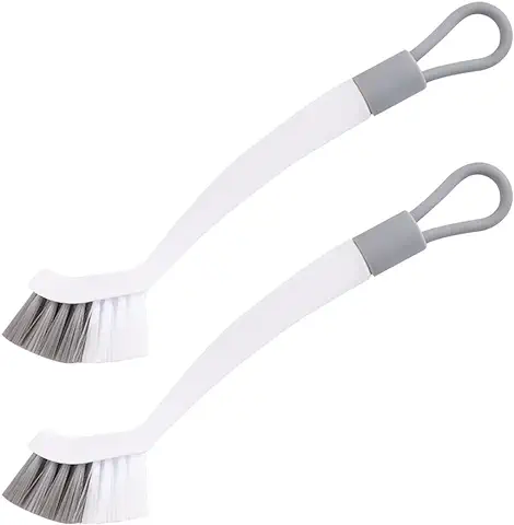 HLIWS Cepillo Limpieza Hogar,Cepillo Botellas,2 Piezas,Gris Blanco,Herramienta de Eliminación de Manchas Incorporada,para Baño,fregaderos de Cocina  
