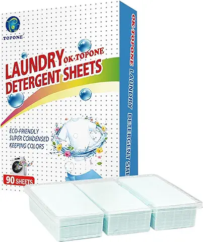 Hojas de Detergente para Ropa: 90 Cargas de Hojas de Detergente para ropa Nanoconcentradas, Tiras de Detergente para Ropa,ecológicas, sin Plástico, Hipoalergénicas, Ideales para el Hogar, Dormitorio,  