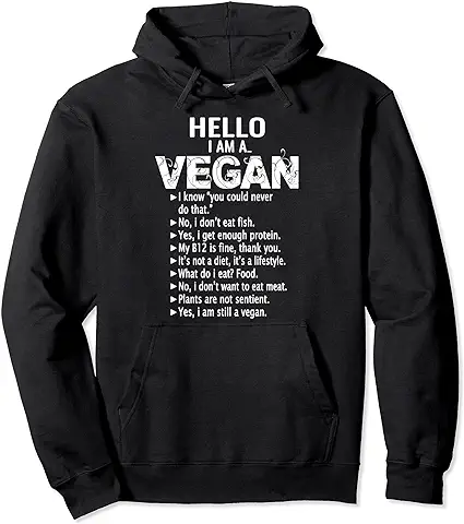 Hola Soy Vegano Diciendo Vegano Divertido Regalo Sudadera con Capucha  