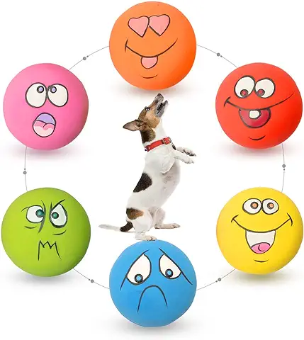 HOLYSTEED Juguetes para Perros Cachorros, Juguete Perro Pequeño, Pelota Perro Pequeño, Juguetes Perros Pequeños, Juguetes Chirriantes De Látex para Perros, Pelotas para Perros 6 Piezas  