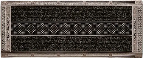 Home2Fashion Pur 284630 CenterClean XL TPE-VC - Felpudo (100% Sostenible, Estrecho, para Interior y Exterior, Superficie Bronce-metálica, Aprox. 75 x 30 cm), Color Bronce  