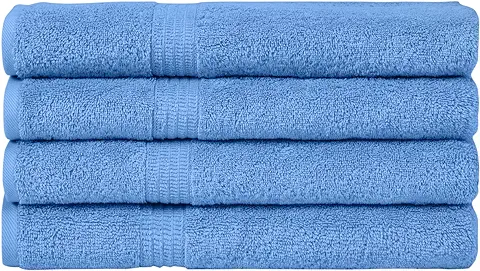 HOMELOVER Juego de Toallas 100% Algodón Orgánico, Toallas de Baño, Suaves y Muy Absorbentes, Secado Rápido, Certificado Oeko-Tex Made in Green & Gots (4-70x130, Sky Blue)  