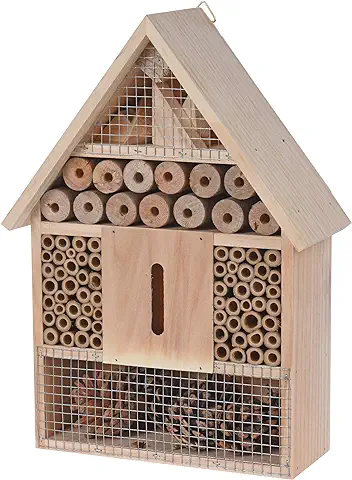 Hotel de Insectos para Colgar, 30 x 22 cm, Natural, casa de Insectos de Madera para Colgar, Abejas, Mariquitas, Mariposas, Hotel, casa nido  