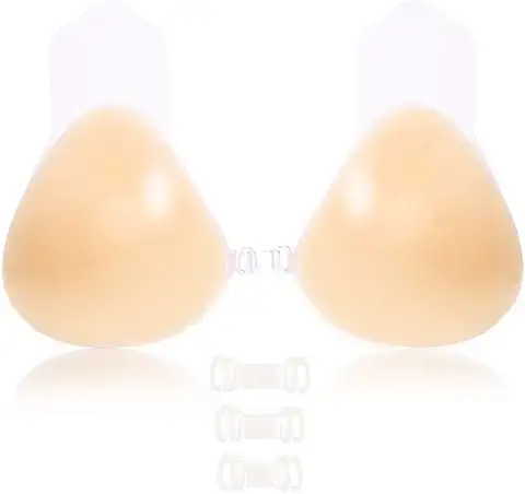 HOTSO Sujetador Adhesivo Silicona, Copa Invisible Push Up sin Tirantes Nudebra Uso en Vestido de Boda, Vestido de Noche, Festivales para Mujer Sostén Cómodo Reutilizable  