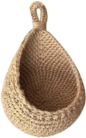 HpLive Canastas Colgantes de Pared, Cesta Colgante de yute Ecológico de Algodón, Cesta de Frutas para Verduras para Cocina, Almacenamiento de Productos, Contenedores Colgantes, Diseño Transpirable que  