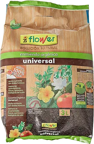 Humus Lombriz Sustrato de Flower 3L, Vermicompost con Lombriz Roja Californiana, Ácidos Húmicos y Fúlvicos, Ideal para Cactus y Suculentas, Multicolor, 16x11.5x29.5 cm  