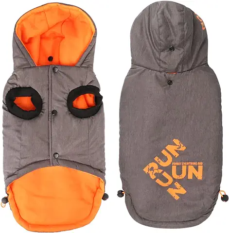Idepet Abrigo Viento para Perros, Chaqueta Cálida de Invierno para Mascotas, Chaleco, Algodón para Exteriores, Sudadera con Capucha para Perros, Ropa para Perros Pequeños, Medianos, Gatos  