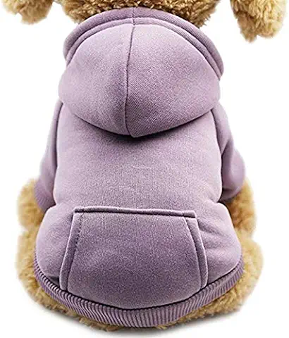 Idepet Perro Gato Sudadera con Capucha Mascota Cálido Abrigo de Invierno Ropa de Algodón para Perros con Bolsillo Exterior para Perros Pequeños  