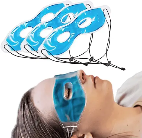 IEA Medical Máscara Ojos Fríos 3 Piezas | Máscara Refrescante para Dolor de Cabeza, Migraña y Ojos Hinchados | Máscaras Oculares Reutilizables Frías o Calientes  