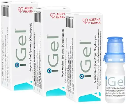 IGel® Gotas Hidratantes para Ojos Secos | Lágrimas Artificiales Contactos | Ácido Hialurónico y Sin Preservativos | Hechas en Europa por AGEPHA PHARMA  